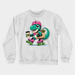 Dinosaurs used roller skates Crewneck Sweatshirt